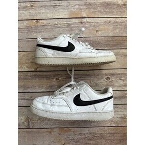 Nike Womens Casual White Sneakers Size 8 Court Vision Next Nature Low Black